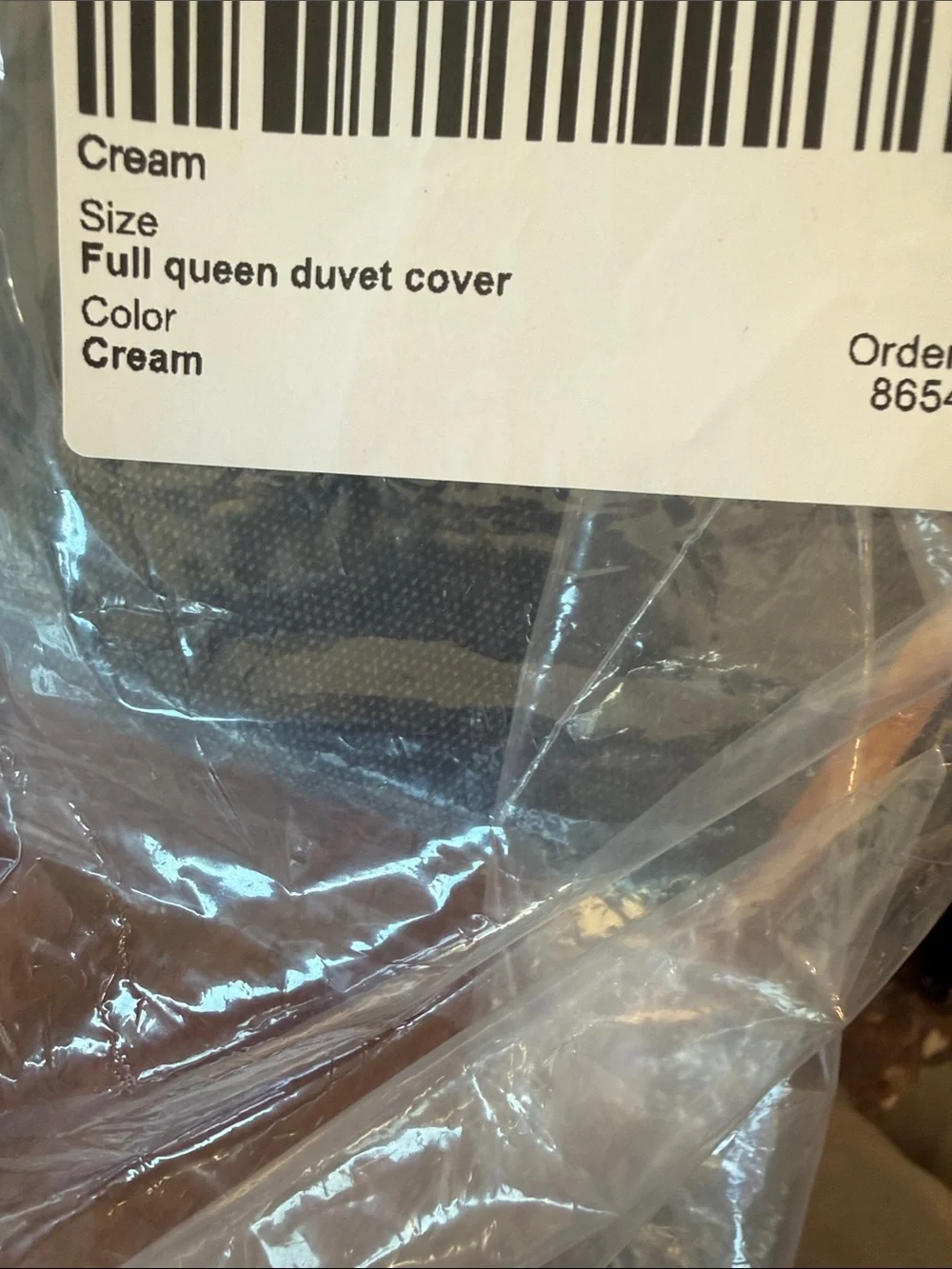 Quince European Linen Duvet Cover – Full/Queen – Sand/Cream – Good Return Cond